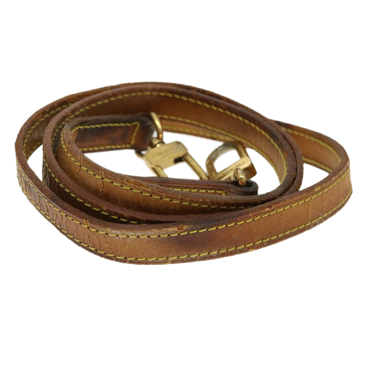 Louis Vuitton Shoulder Strap Leather 43.7"" Beige Lv Auth 38229